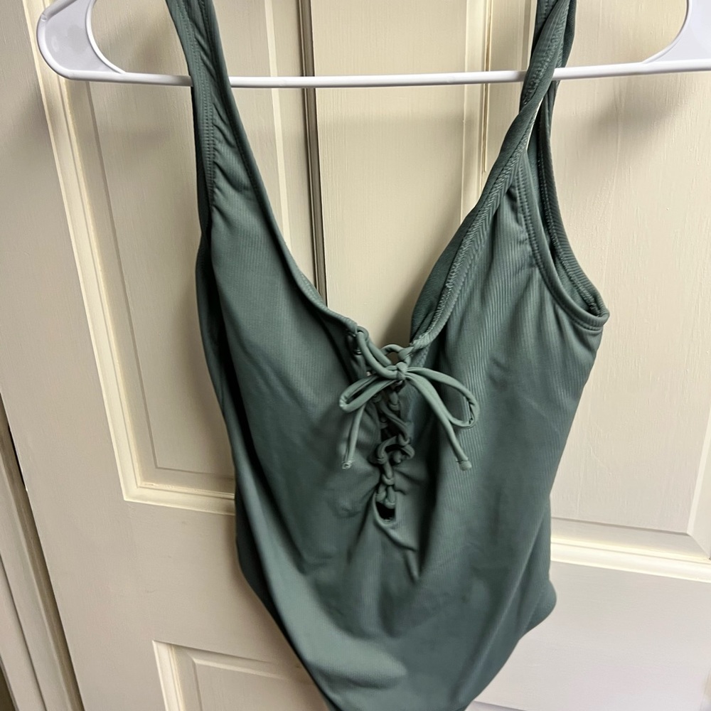 Green lace front one piece
